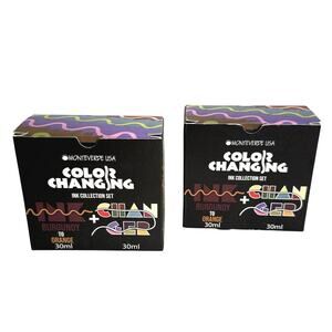 New sealed bottles Monteverde USA color changing ink (2 bottles) burgundy orange